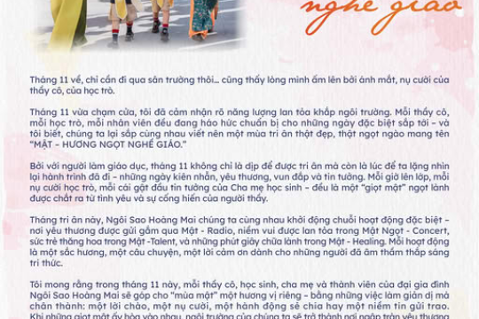 MẬT NGỌT NGHỀ GIÁO – LỜI TRI ÂN TỪ NHÀ GIÁO PHẠM BÍCH NGÀ