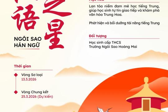 NGÔI SAO HÁN NGỮ – SÂN CHƠI TIẾNG TRUNG LẦN ĐẦU TIÊN DÀNH CHO HOMER THCS CHÍNH THỨC KHỞI ĐỘNG